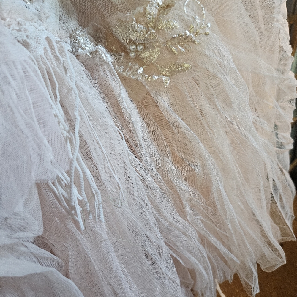 Floor Length Custom Lace Chiffon Gown - Picture 3 of 10